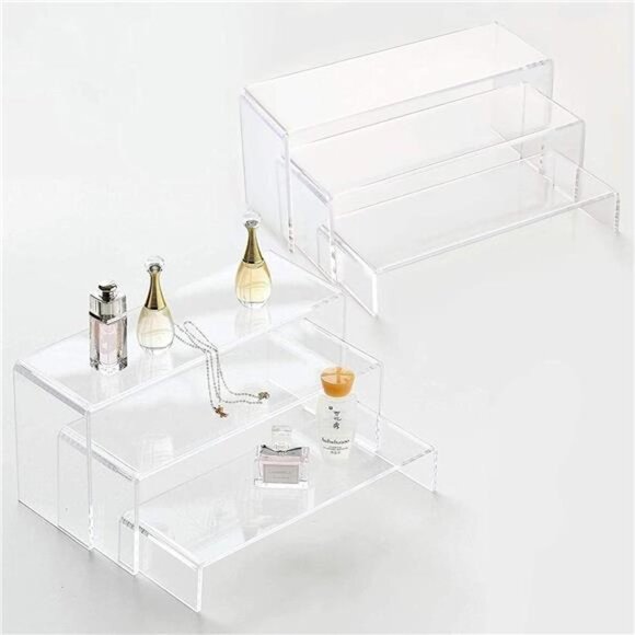 Display Risers, 6 Pcs Rectangular Clear Acrylic Showcase Collectibles Display - Picture 6 of 7